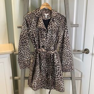 Woman’s cheetah print Chico’s rain jacket